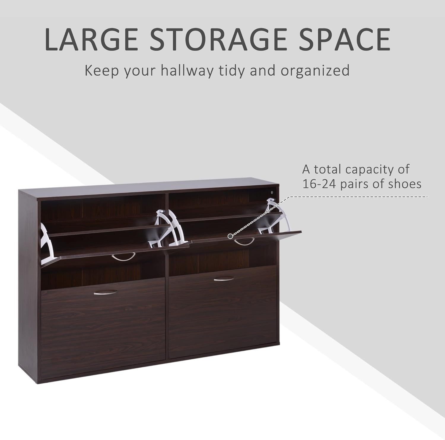 Modern 4-Drawer Shoe Cabinet Storage Unit – Slim Hallway Organiser 120x24x81cm