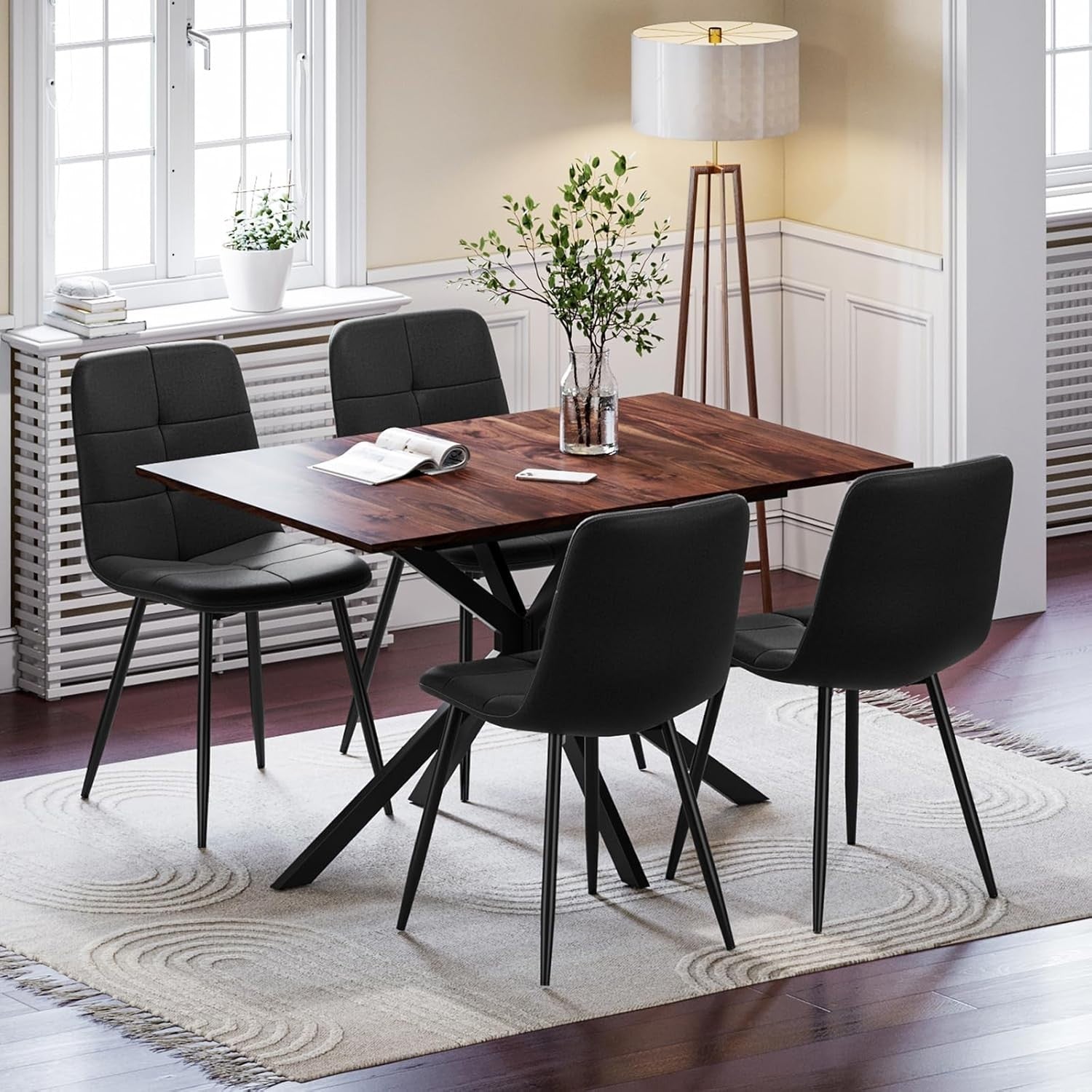 Extendable Dining Table 120-160cm Wood Effect Kitchen