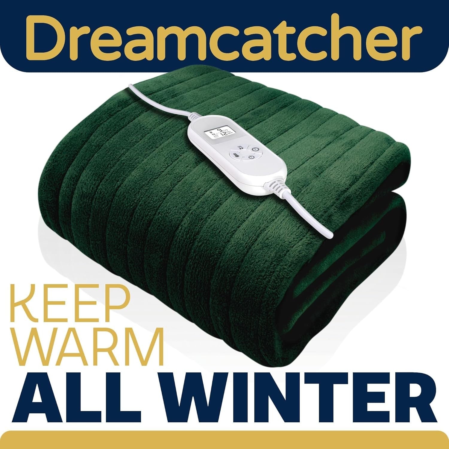 Electric Heated Throw Blanket 160x120cm Soft Fleece 9 Timer Washable