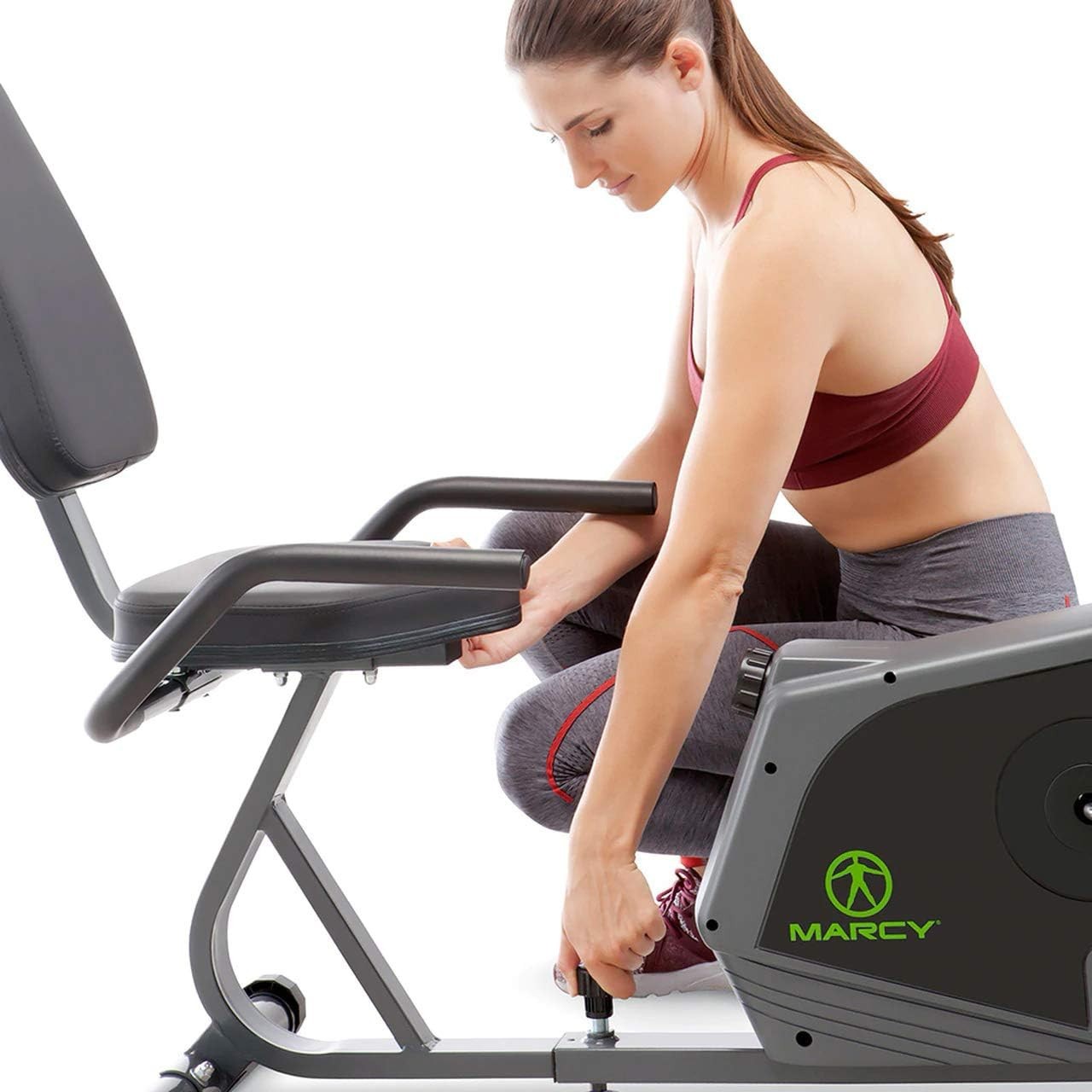 Recumbent Exercise Bike Magnetic LCD Quiet Dual Handles Adjustable Seat Home
