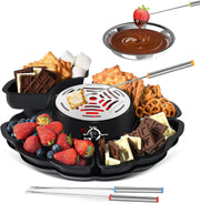 2 in 1 Smores Maker Fondue Set Electric Marshmallow Roaster Kit