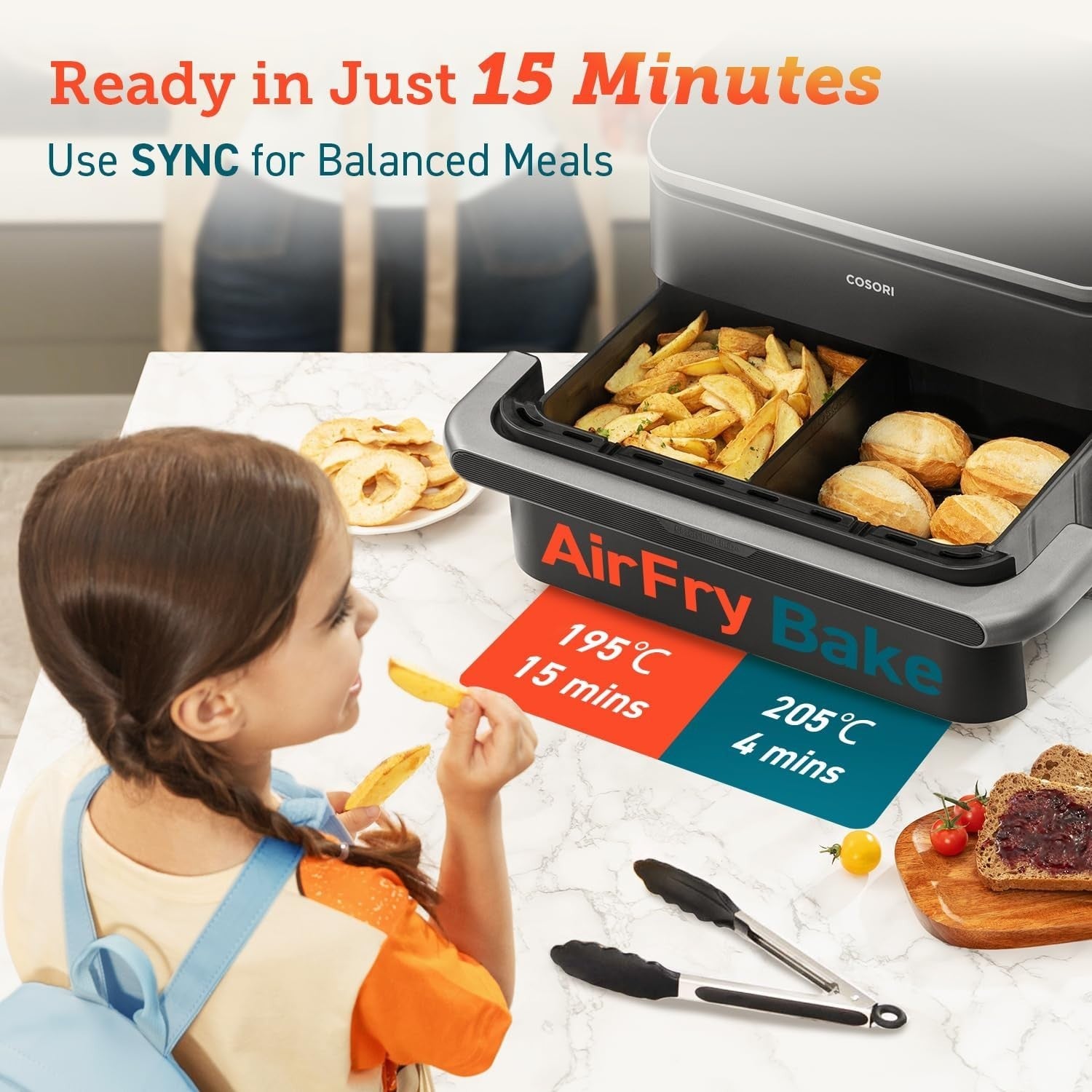10L Dual Zone Air Fryer | Flexible Single/Dual Basket | Dual Blaze Even Heating