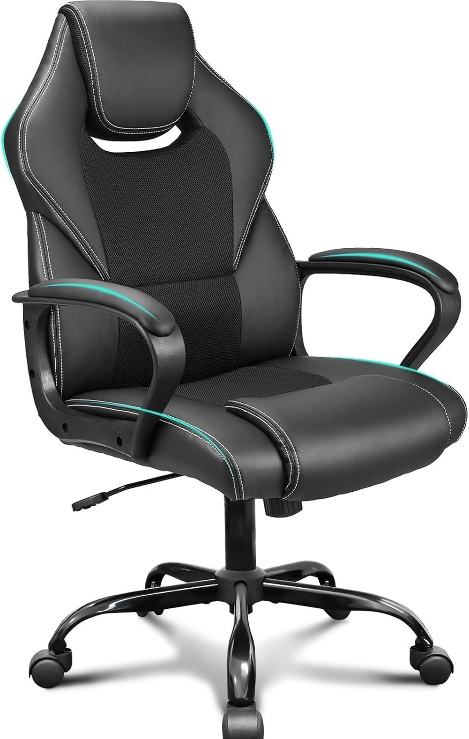 Ergonomic Racing Gaming Desk Chair Swivel Black Faux Leather Adjustable PC Offic