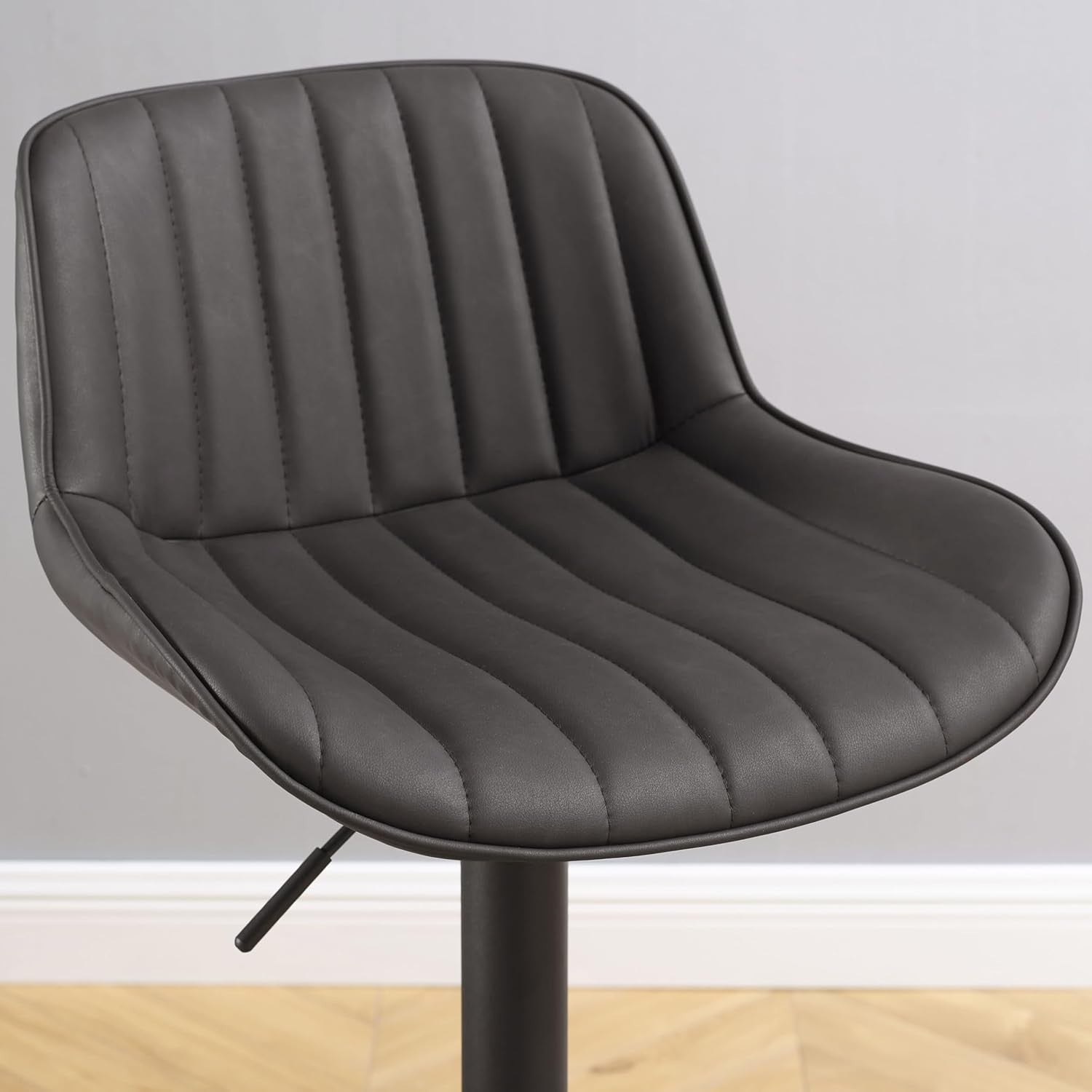Adjustable Bar Stools 4pcs PU Leather Swivel Chairs Height Kitchen Counter