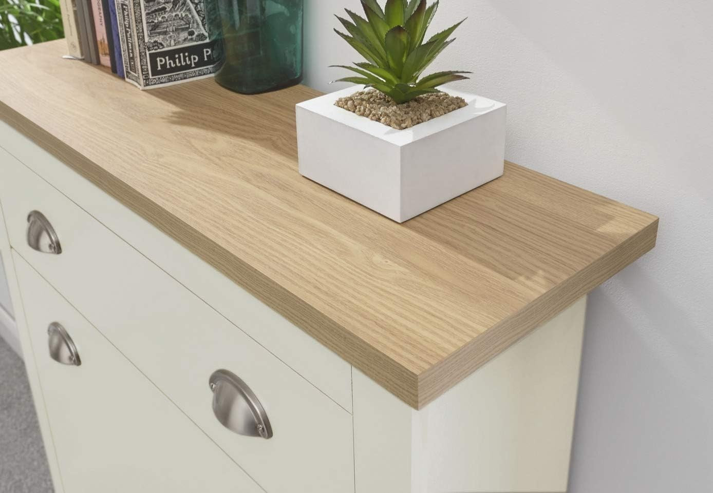 Foldable 2 Door 1 Drawer Shoe Cabinet with Oak Top 78x24x108 cm