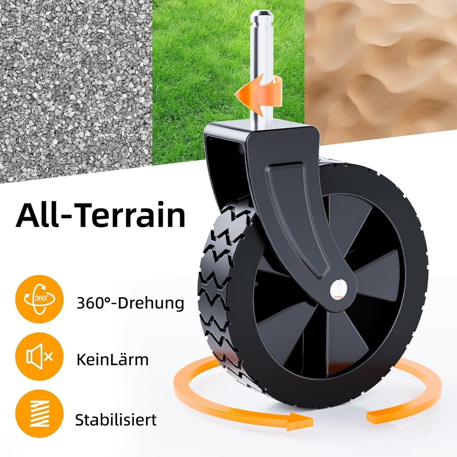 120L Folding Utility Wagon Cart Wheels Adjustable Handle Black