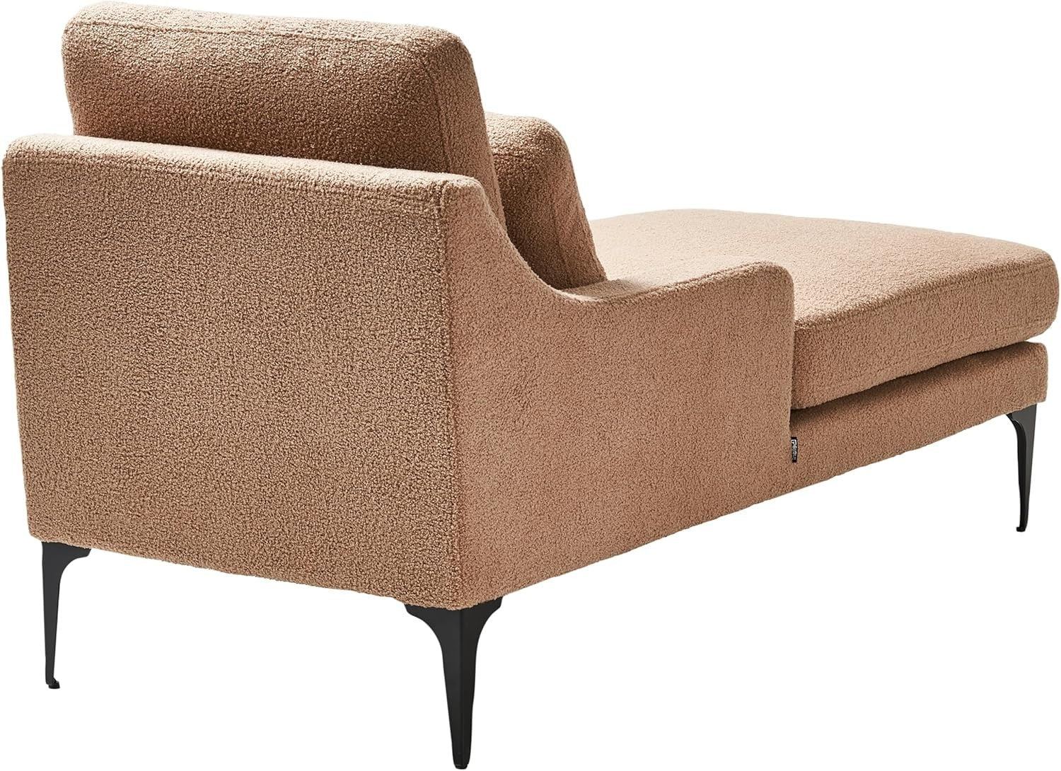 Left Hand Chaise Lounge Boucle Upholstery Beige | Cushions, Metal Legs