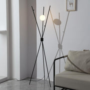 Nordic Tripod Floor Lamp Metal Standing Light White Shade Corner Reading