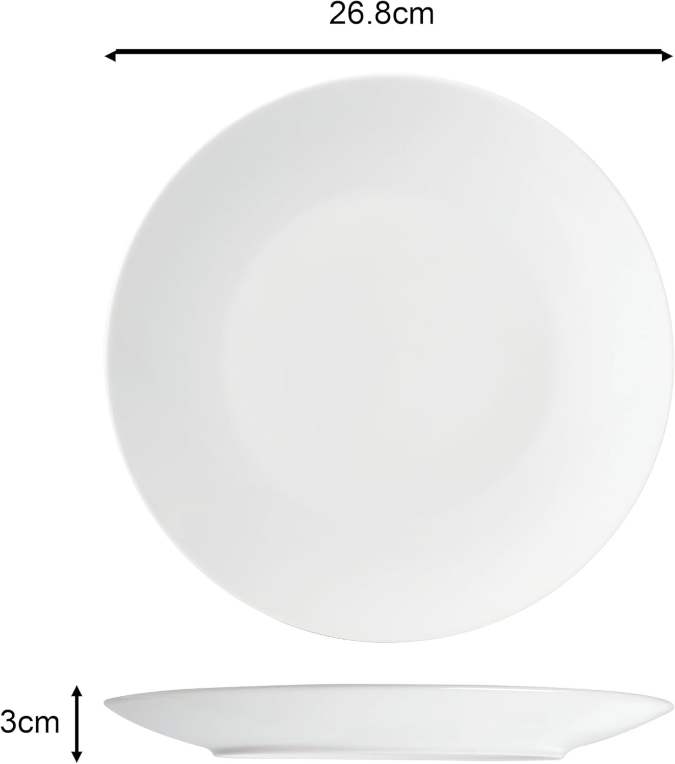 42 Piece White Dinner Set Porcelain Coupe Plates Bowls Cups Dishwasher Safe