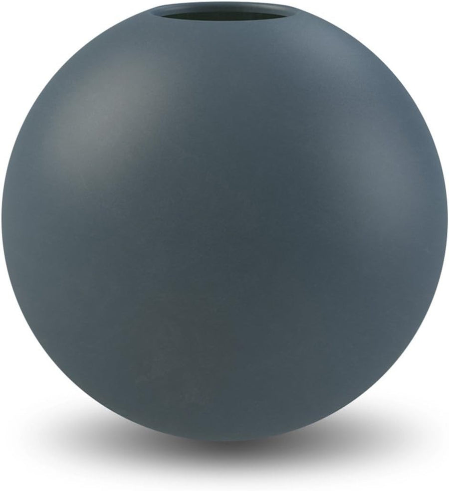 Midnight Blue Ceramic Ball Vase 20cm Modern Round Table Home Decor