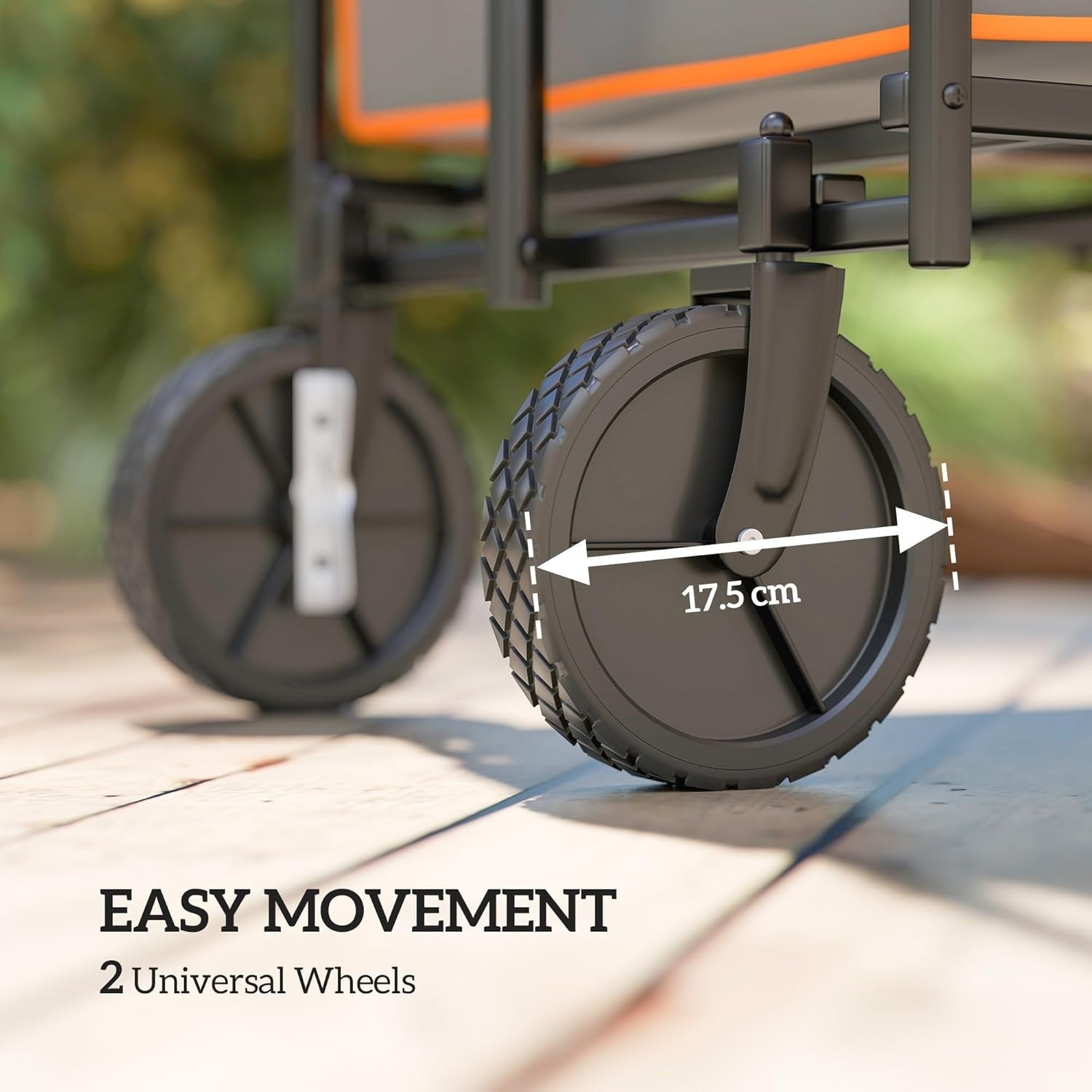 160L Folding Festival Trolley 100kg Heavy Duty Wagon w/ Tailgate – Grey/Orange
