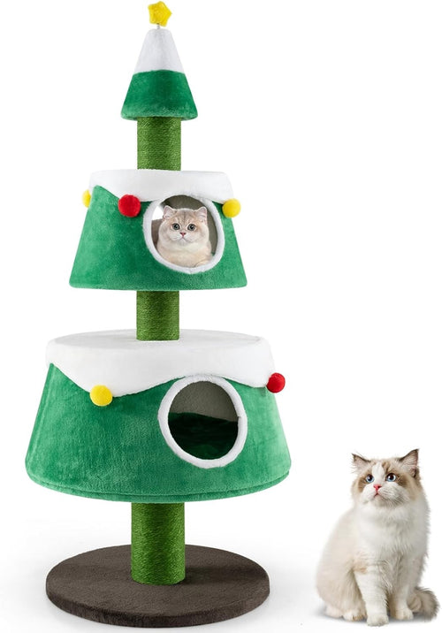 Christmas Cat Tree Tower Indoor Kitten Activity Center Sisal Scratch 153cm