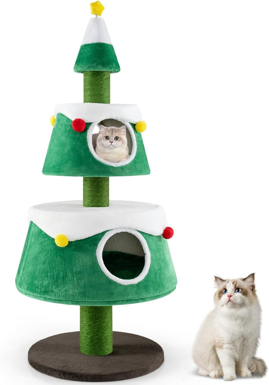 Christmas Cat Tree Tower Indoor Kitten Activity Center Sisal Scratch 153cm