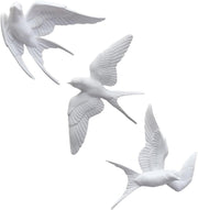 3D Swallow Bird Wall Art Set Nordic Metal Decor 11.8x7.1in