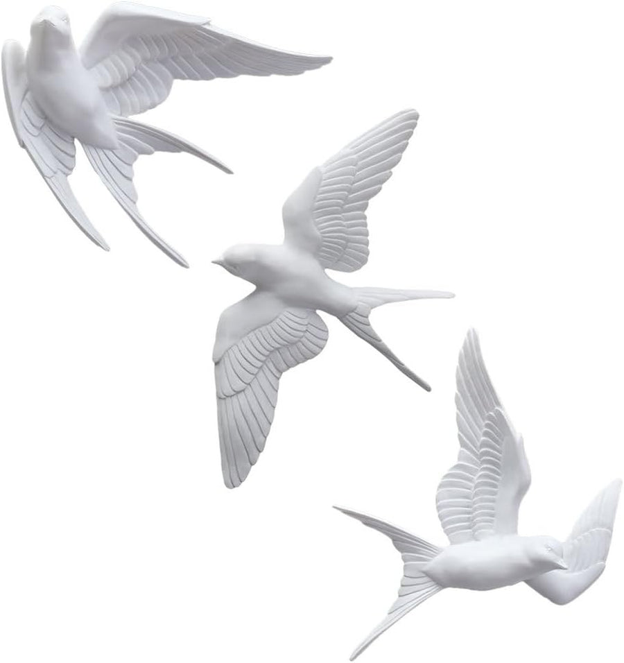 3D Swallow Bird Wall Art Set Nordic Metal Decor 11.8x7.1in