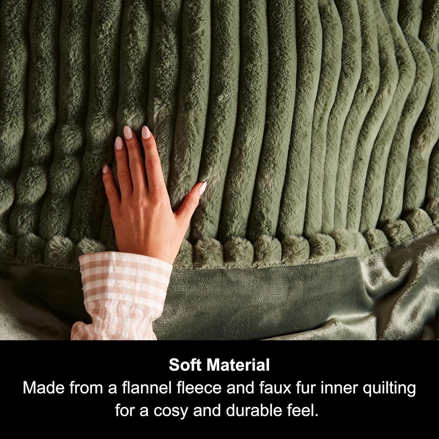 Electric Heated Throw Blanket 160x130cm Teddy Fleece 9 Heat Auto Off