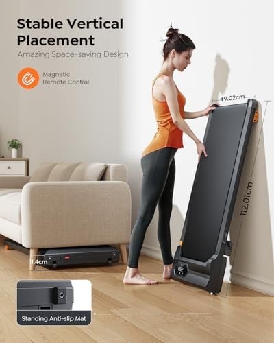 Under Desk Walking Pad 10% Incline Compact Treadmill Home Office LED