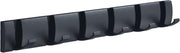 Black Wall Mounted Coat Hook Rack 6 Hooks Foldable Heavy Duty Metal Hanger