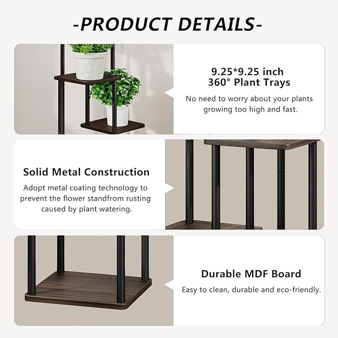 4 Tier Metal Plant Stand Indoor Outdoor Corner Flower Shelf Tall Display Rack