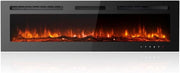 60in Electric Wall Fireplace 12 LED Flame Colours Remote Heater Recessed