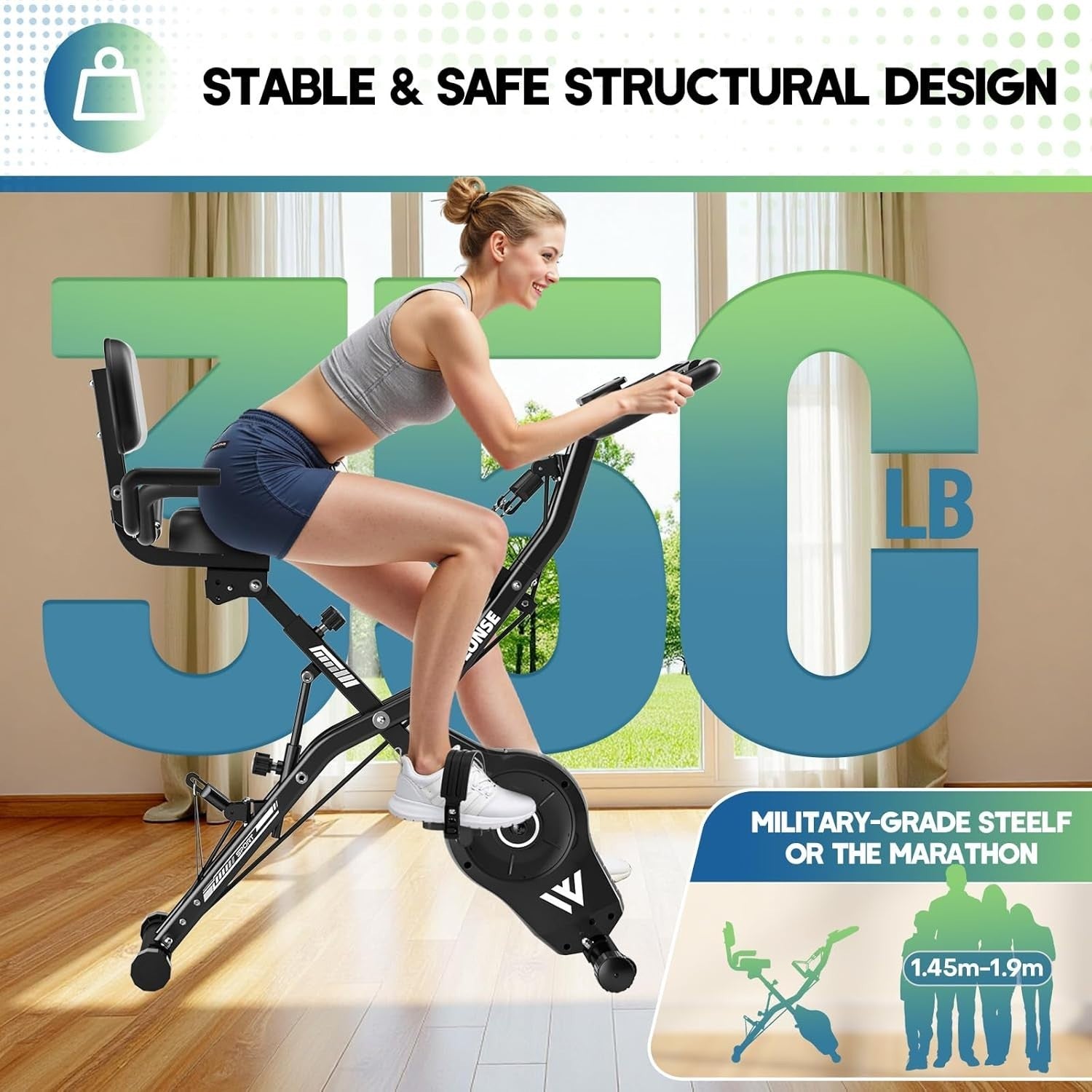 5-in-1 Folding Exercise Bike w/ 16-Level Magnetic Resistance, LCD & 350lb Cap