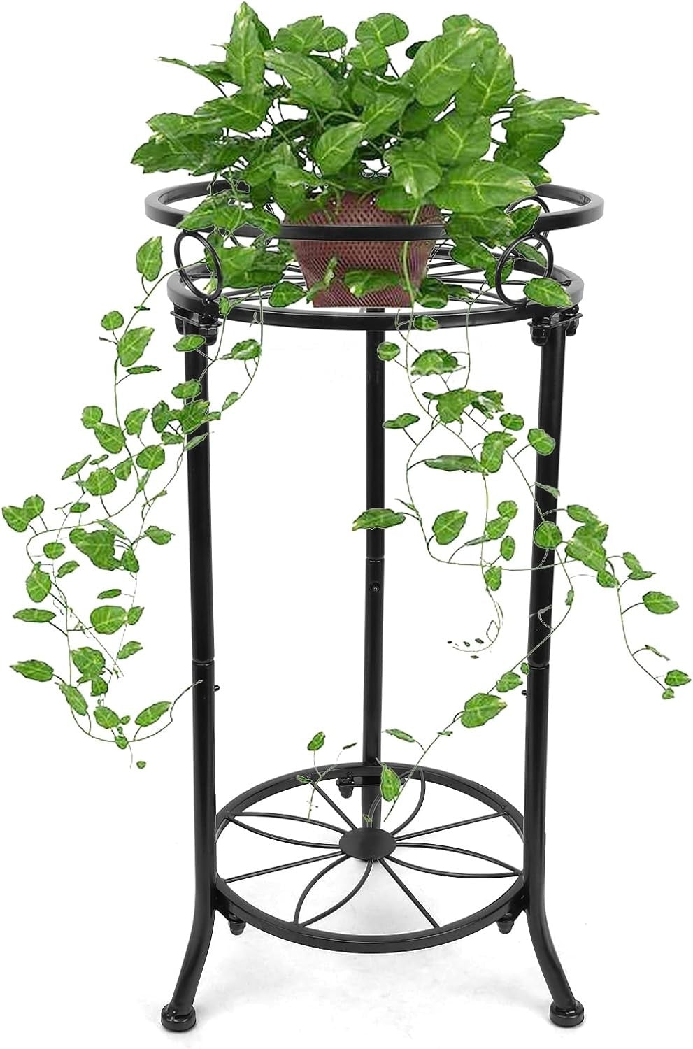 2 Tier Metal Plant Stand Indoor Outdoor Tall Flower Pot Shelf Corner Display