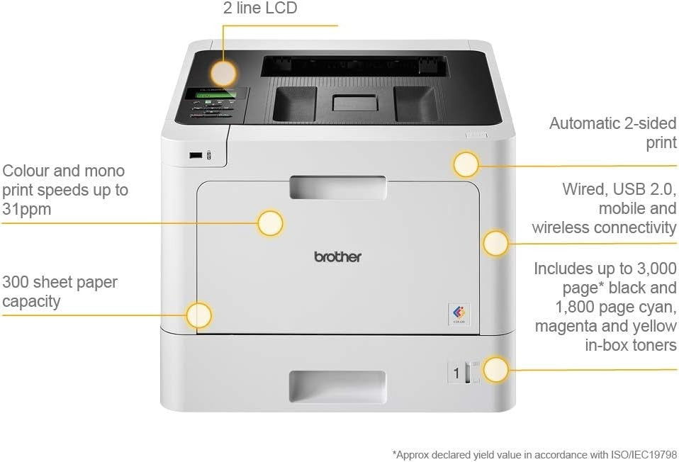 Wireless A4 Colour Laser Printer 2-Sided High-Speed Office Printer