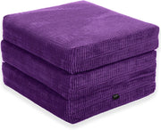 Z Bed Chair Futon Mattress Purple Fold Out Single Sofa Bed Footstool Seat