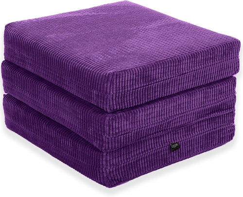 Z Bed Chair Futon Mattress Purple Fold Out Single Sofa Bed Footstool Seat