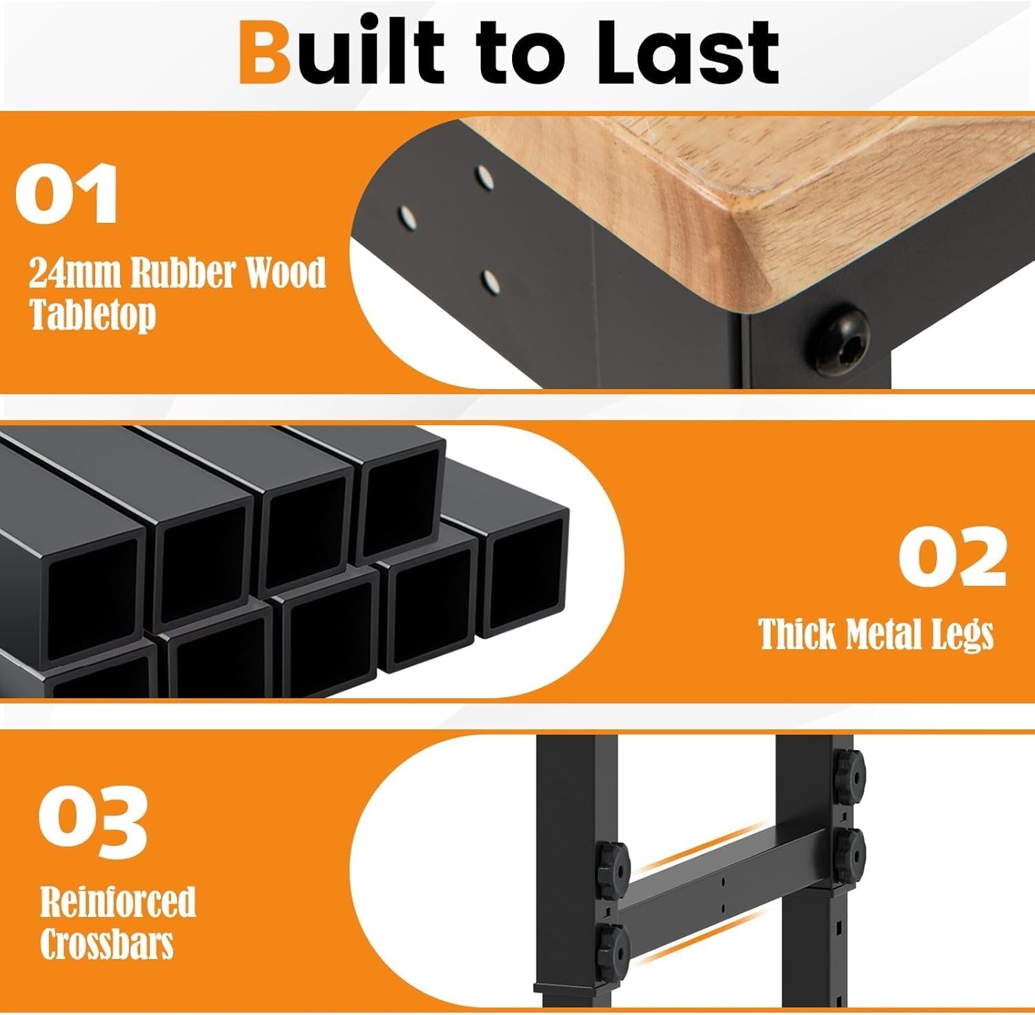 Adjustable Rolling Workbench 1100kg Heavy Duty Bamboo Top 122x51 Locking Wheels