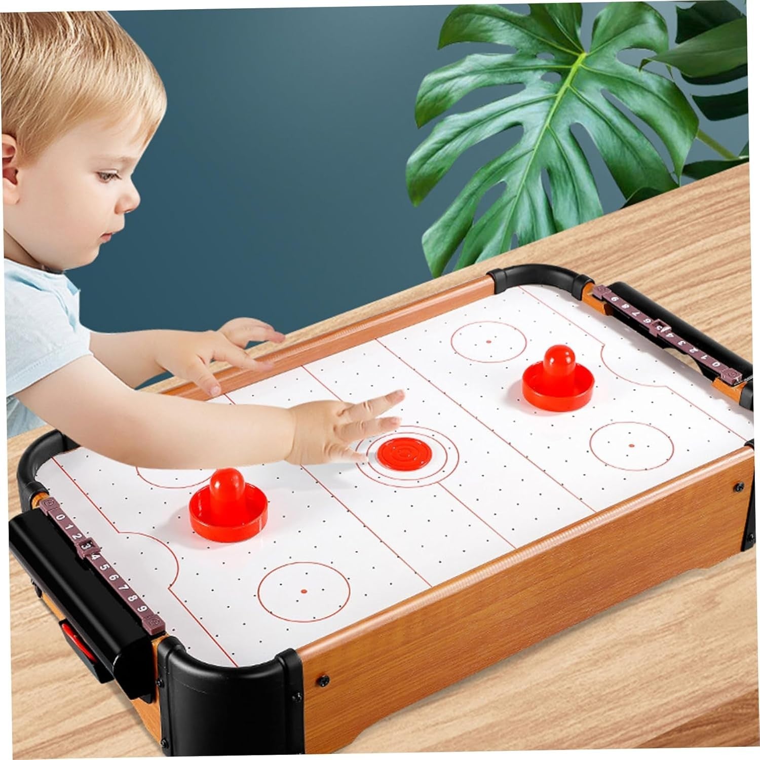 Portable Mini Air Hockey Table Kids Electric Fan Floating Game