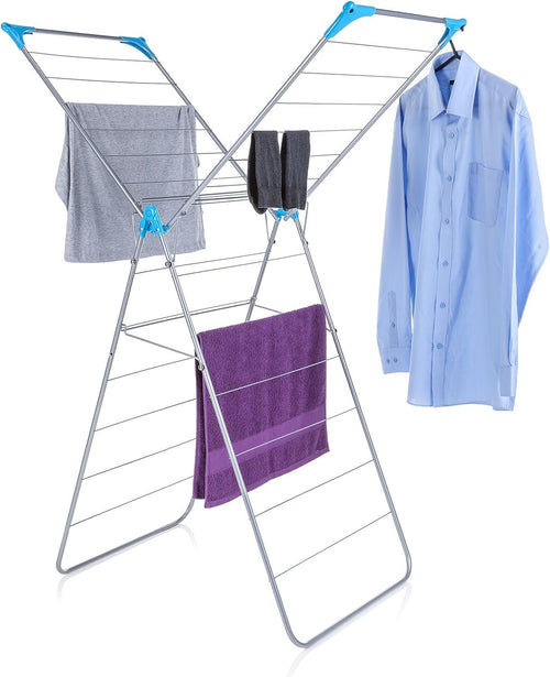 Winged Clothes Airer Folding Indoor Drying Rack Large Capacity Space Saving