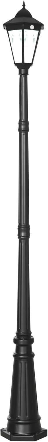 Outsunny 2.4M Solar Garden Lamp Post Light PIR Motion Sensor LED IP44