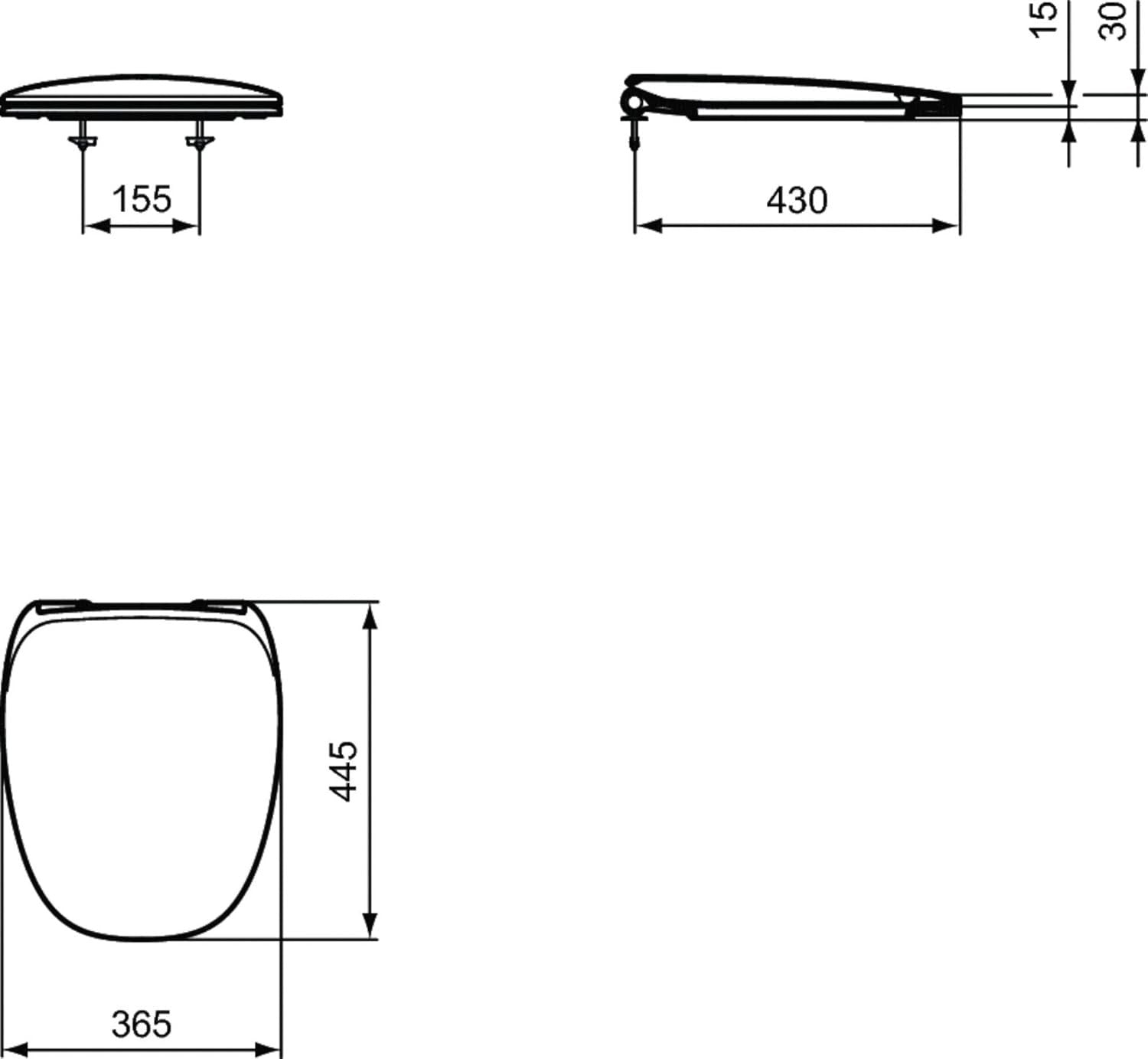 White Toilet Seat with Soft-Close, Duroplast, Chrome-Plated Hinges – Removable