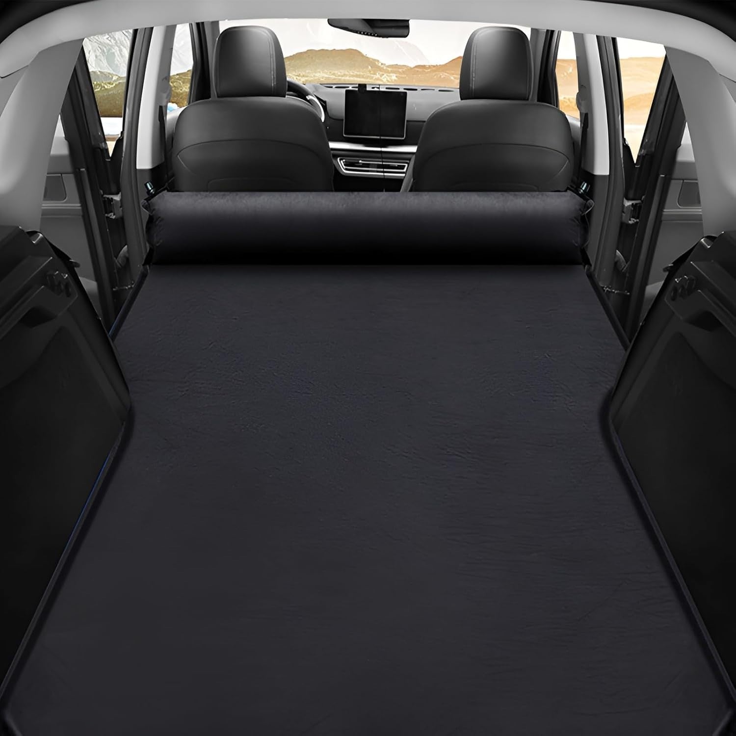 Black Car Air Mattress Inflatable Bed for Travel Camping Sleep SUV Sedan Van