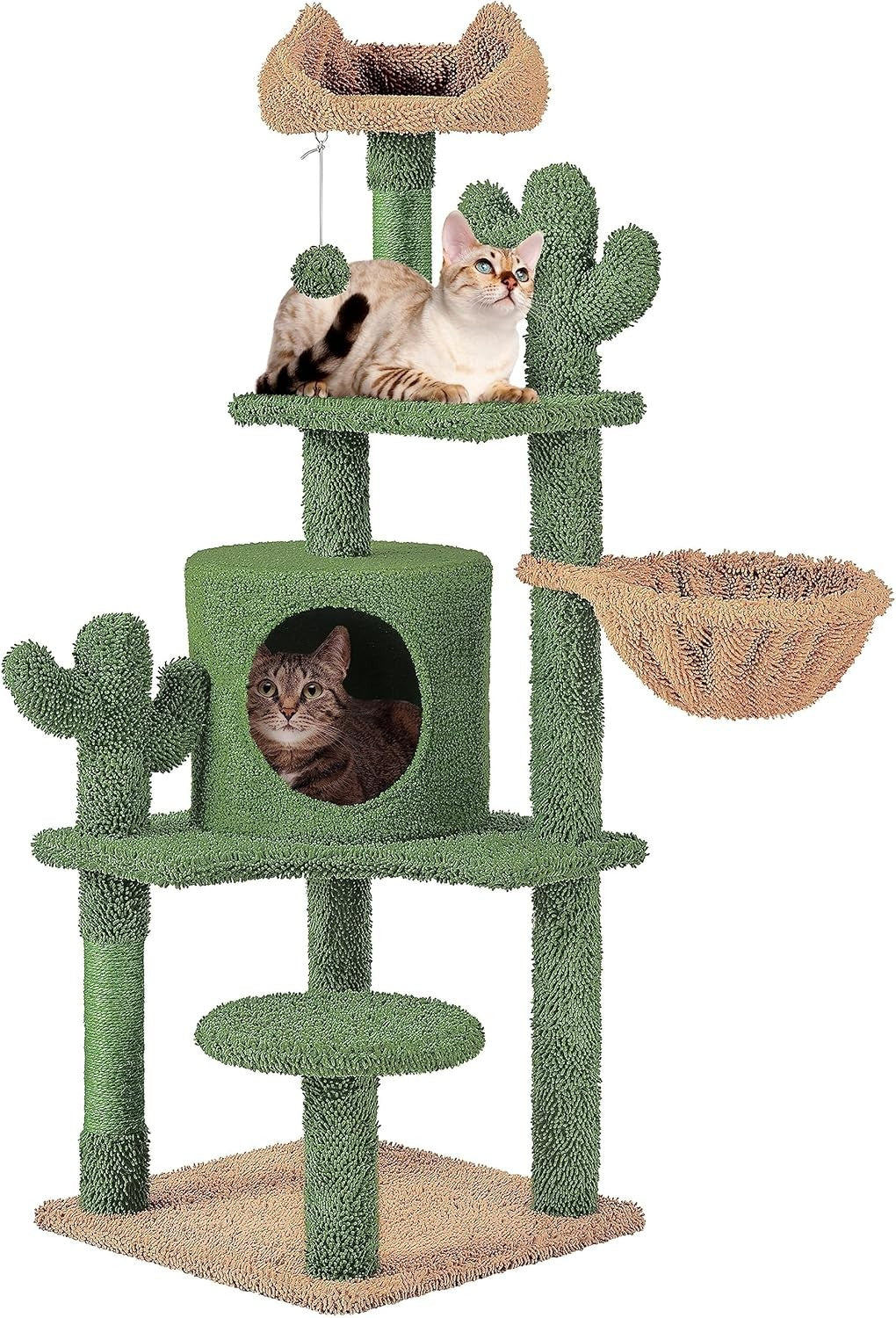 Cactus Cat Tree 135cm Multi Level Condo Scratching Posts Tower Indoor Cats