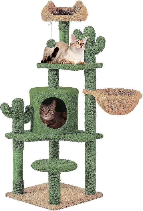 Cactus Cat Tree 135cm Multi Level Condo Scratching Posts Tower Indoor Cats
