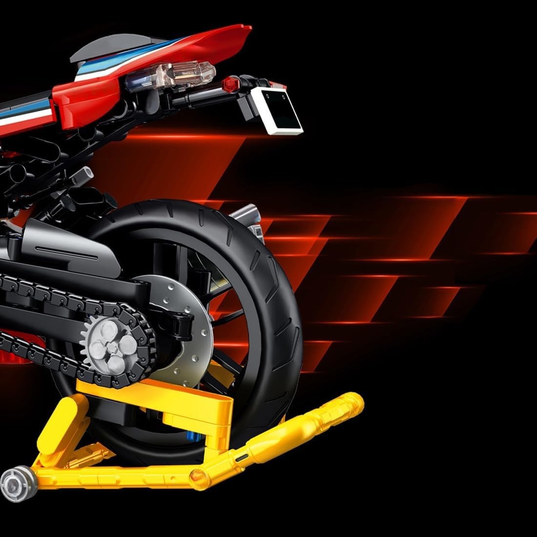 Motorcycle Building Kit 1017pcs Red Model, Realistic Details, Gift Toy