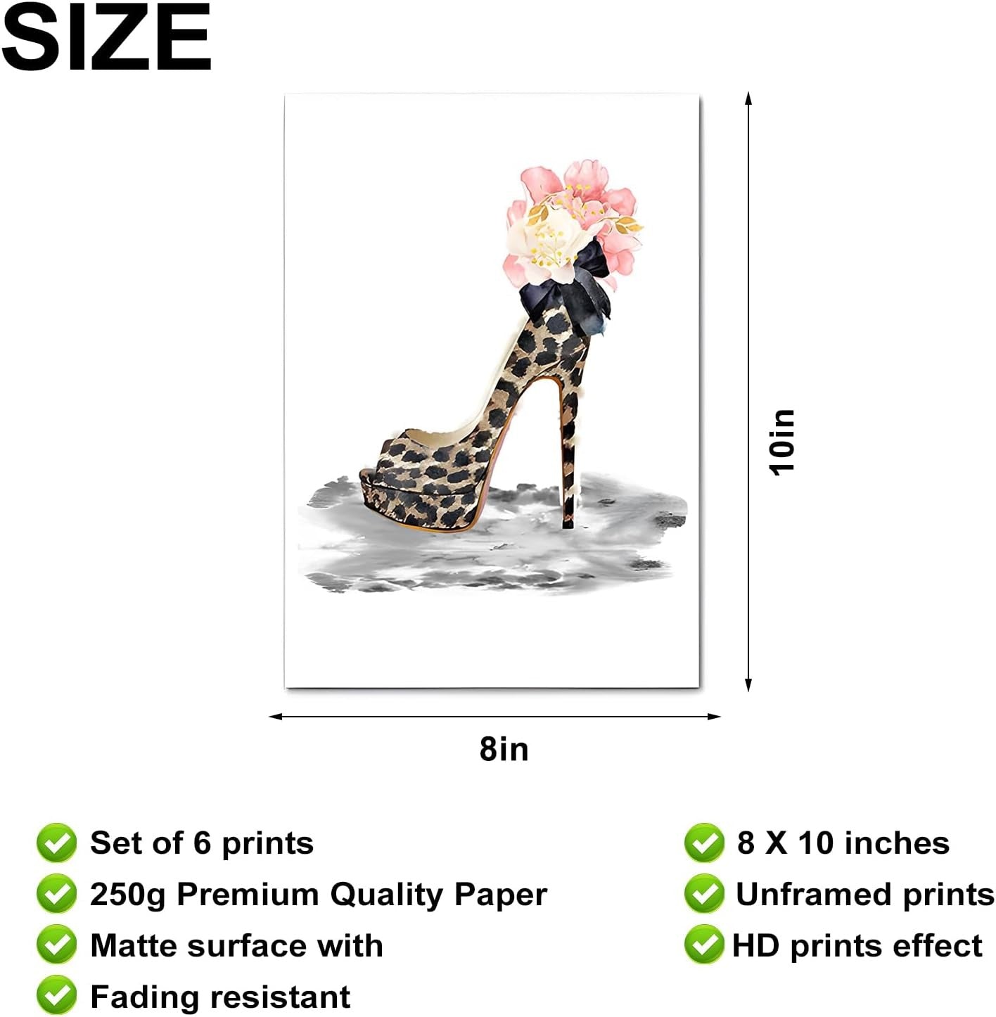 Fashion Wall Art Set of 6 Glam Makeup Prints 8x10 Unframed