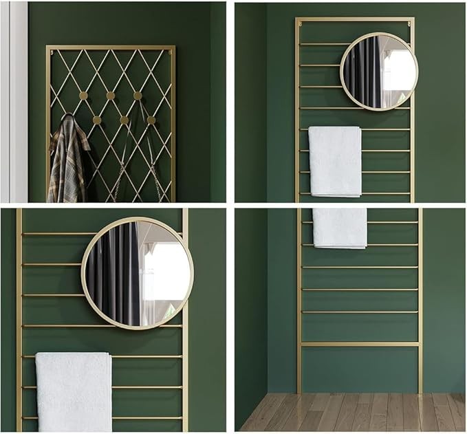 Modern Gold Metal Garment Rack | Corner Coat & Hat Stand for Entryway