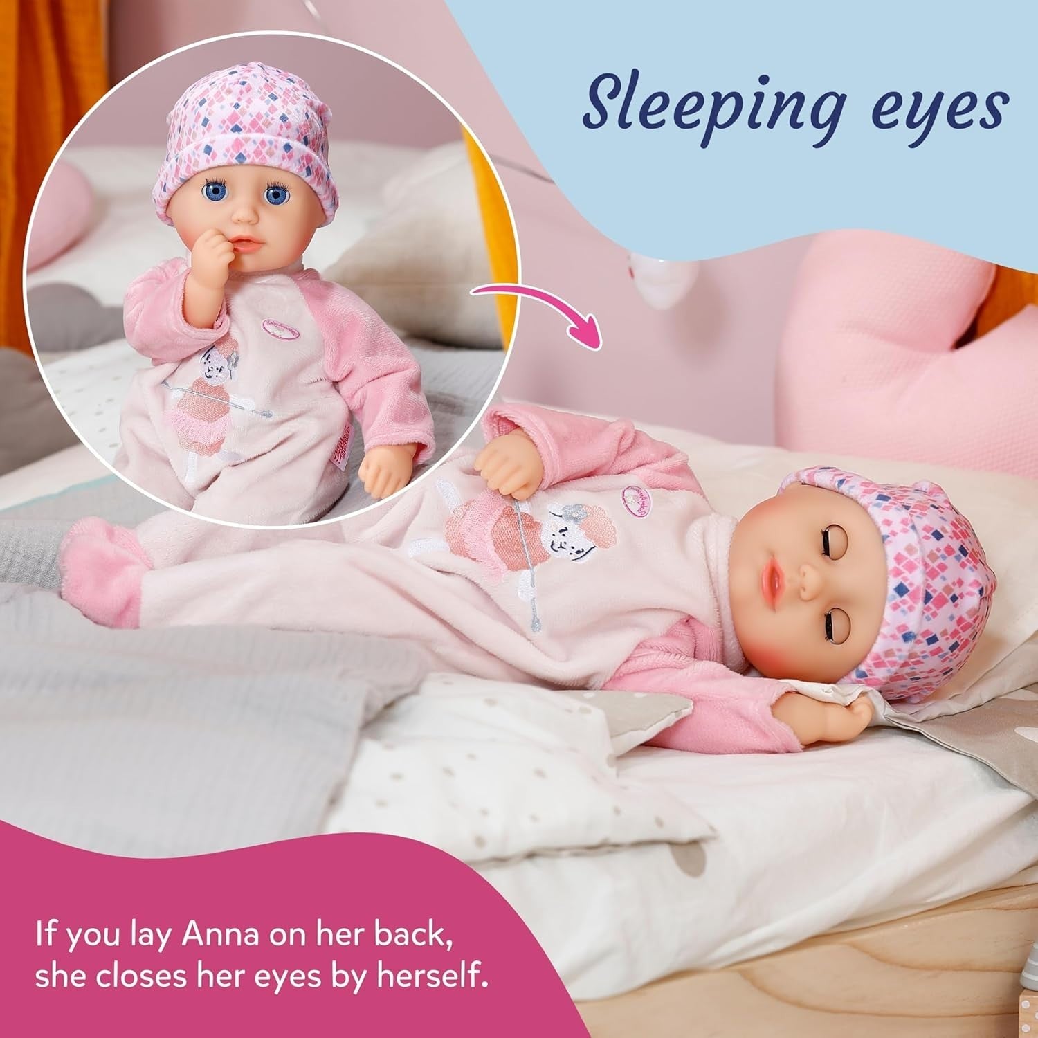 14” Soft Baby Doll Sleeping Eyes First Doll Bottle Outfit