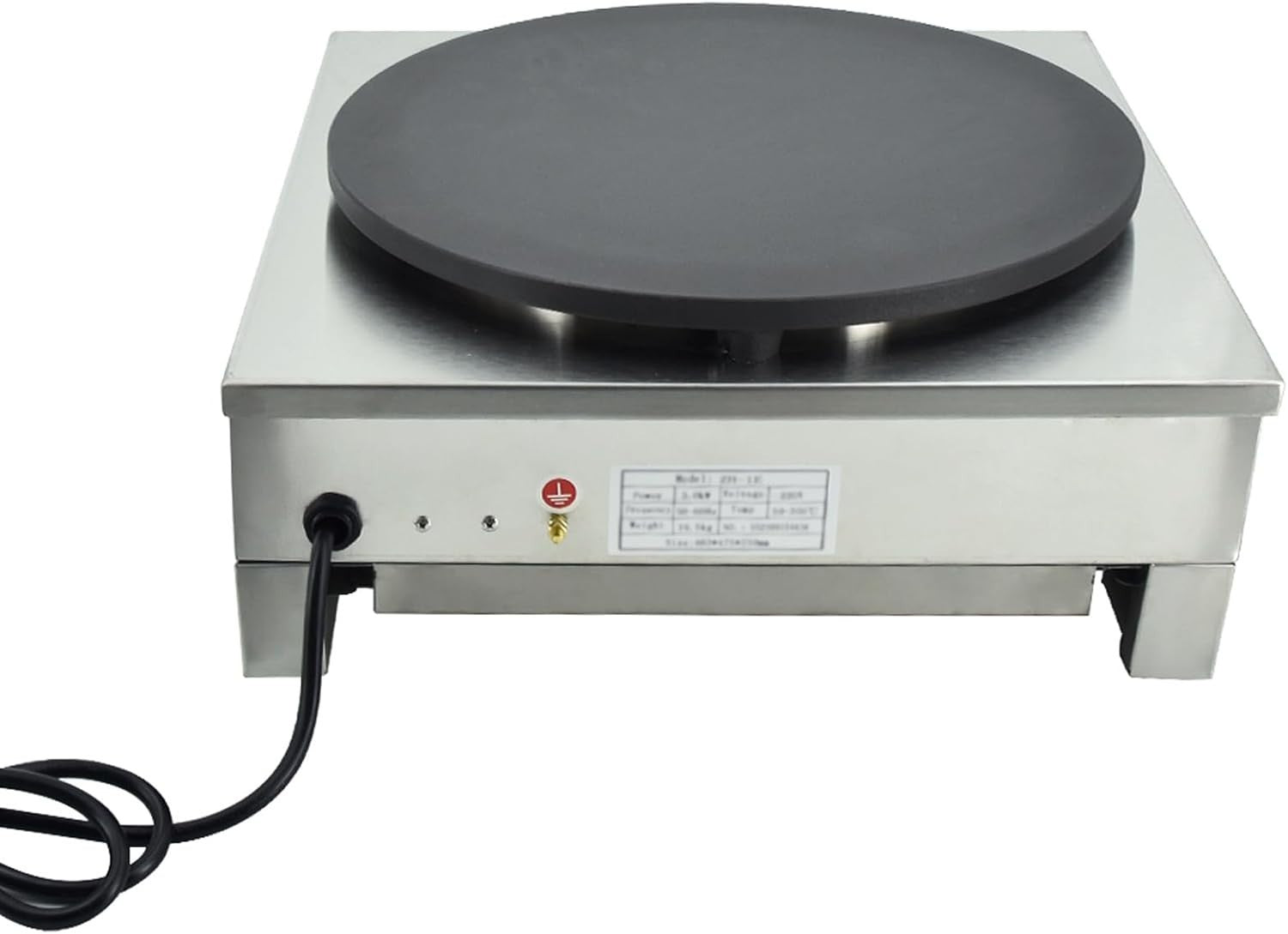 40cm Commercial Electric Crepe Maker 3000W Non-Stick Stainless Steel Hotplate