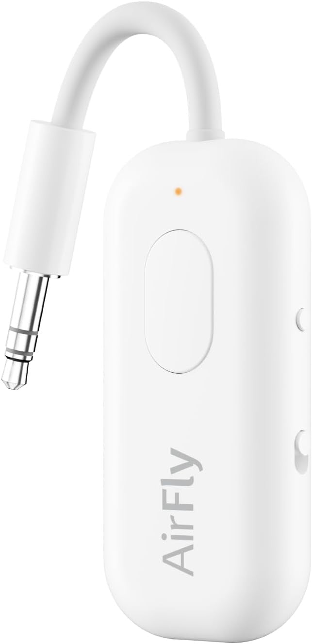 White Bluetooth 5.0 Audio Transmitter & Receiver – Dual Headphones