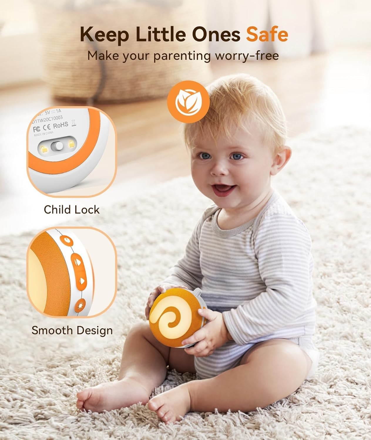 White Noise Sound Machine Baby Sleep Aid Night Light Portable Rechargeable