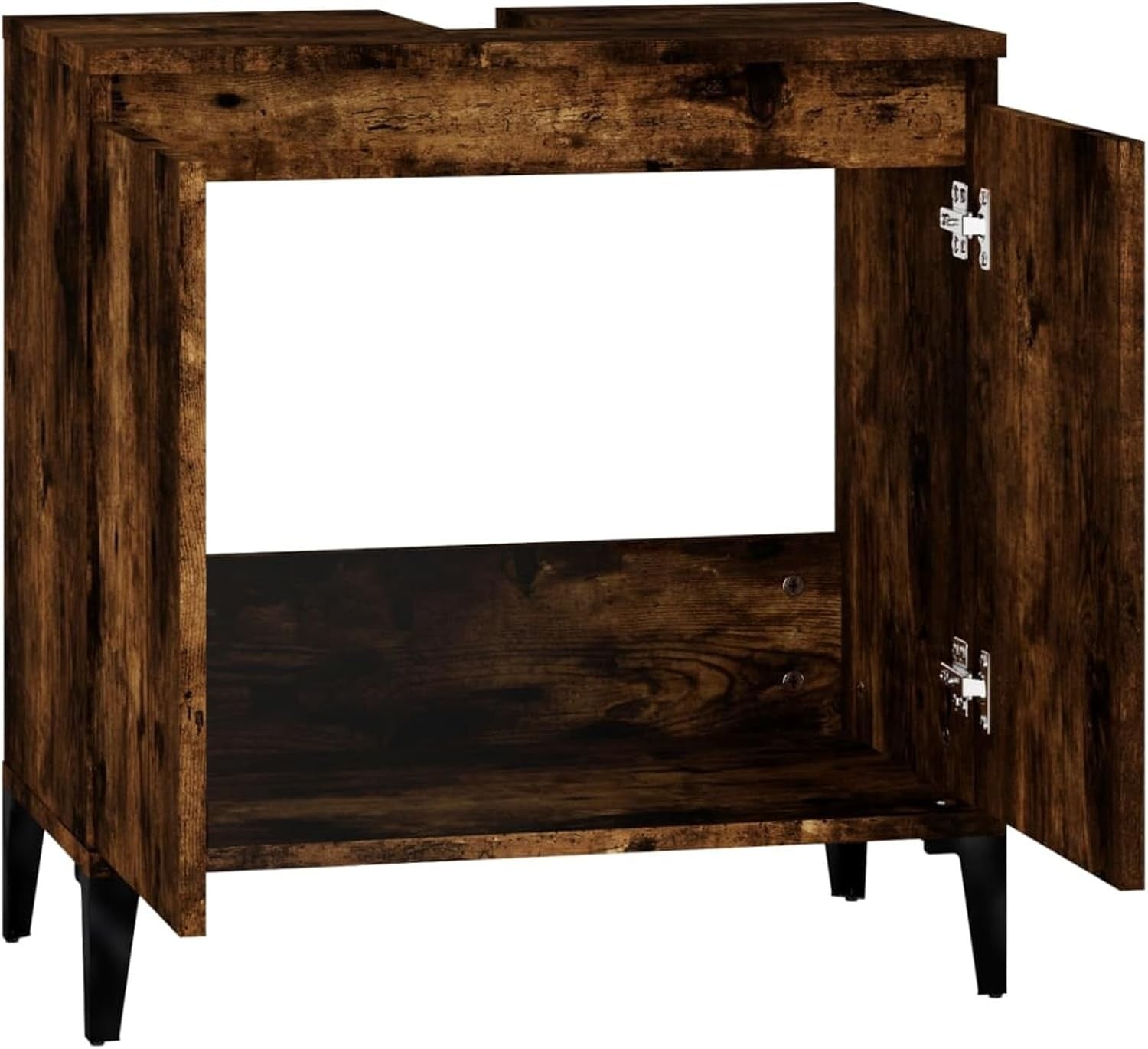 Smoked Oak Bathroom Sink Cabinet | Under Sink Storage Cupboard 58x33x60cm