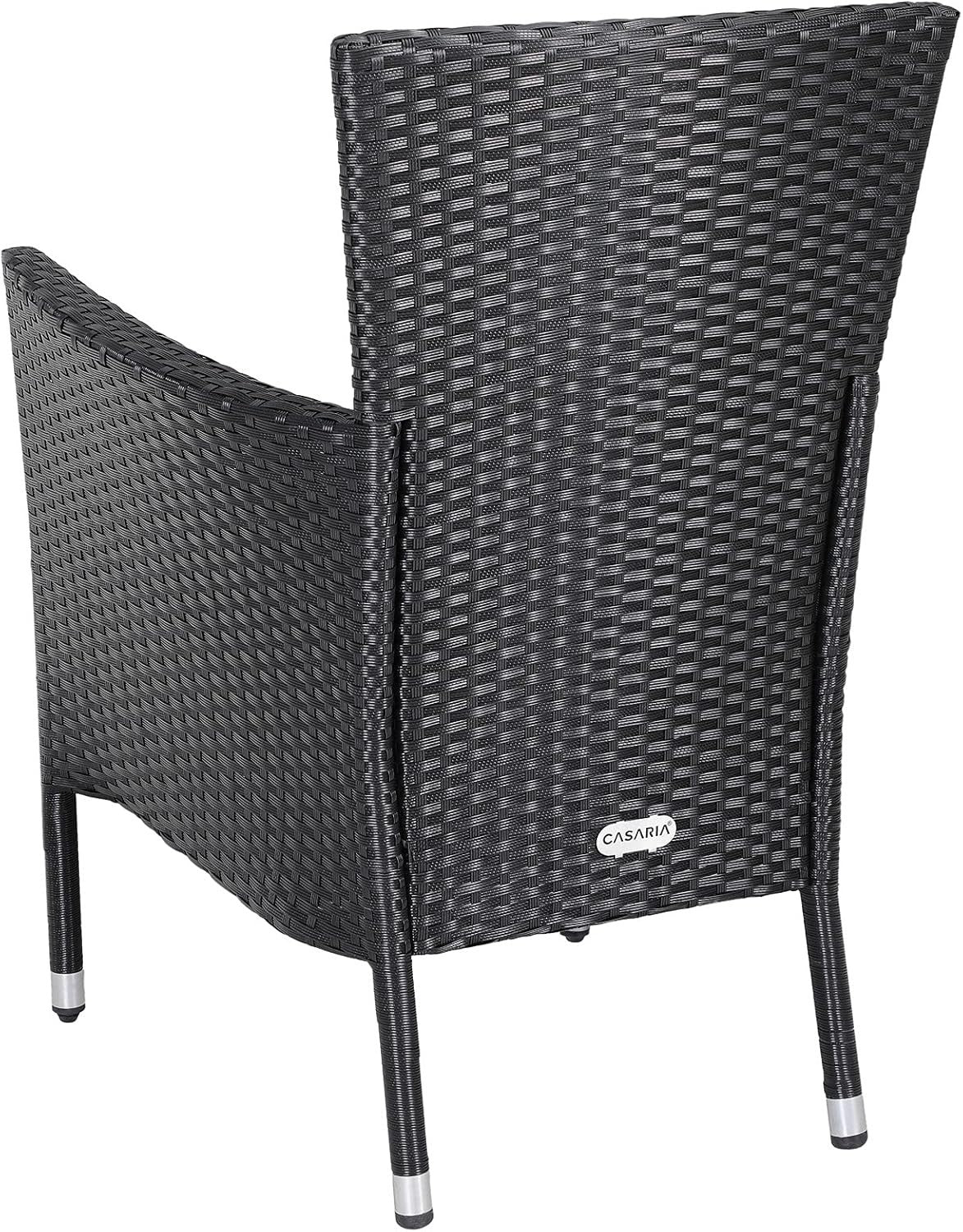 Luxury Rattan Patio Chairs Set of 4 Cushioned Stackable Outdoor Armchairs