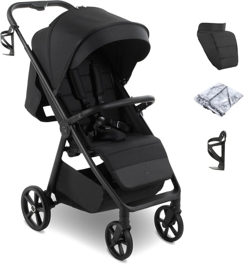Compact Baby Pushchair Stroller From Birth to 22kg Foldable Black