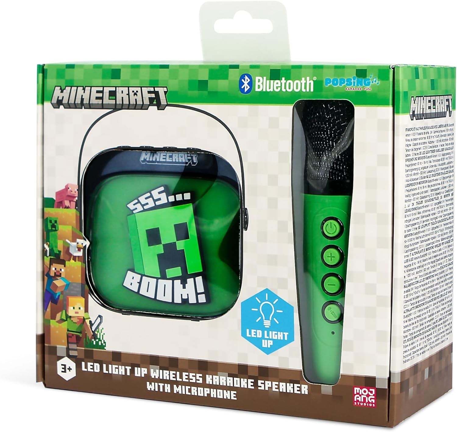 Kids Bluetooth Karaoke Speaker with Mic LED Light Up Party Set