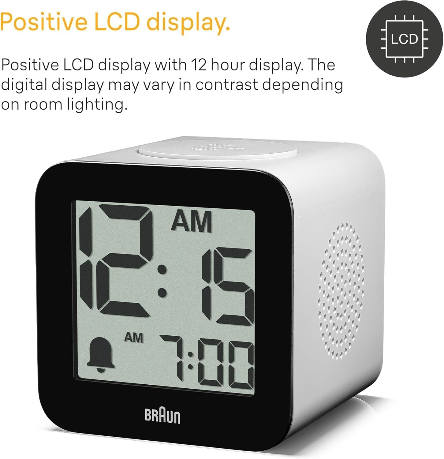 Digital Speaking Alarm Clock Large LCD Snooze Crescendo Beep Easy Read
