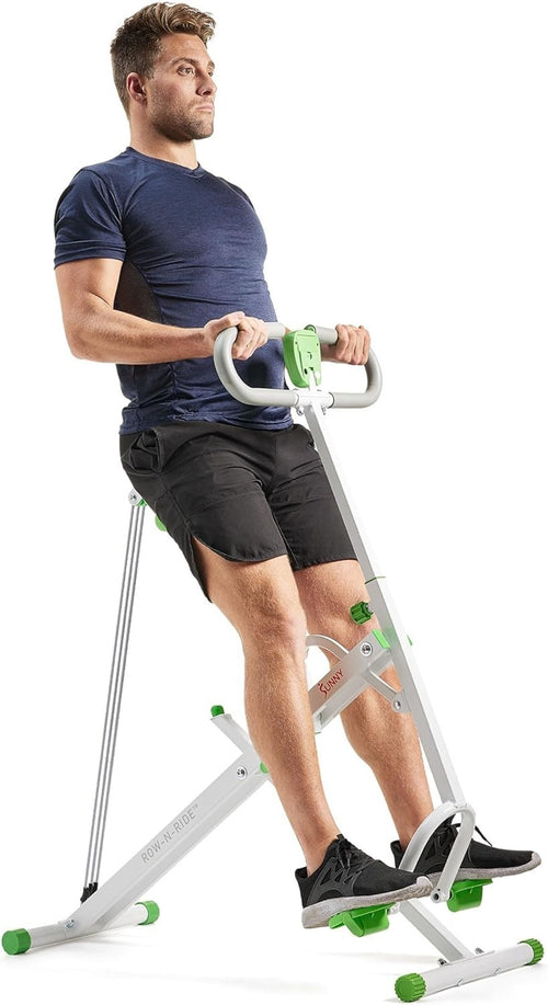 Row-N-Ride Squat Assist Trainer Foldable Home Leg Glute Machine LCD 150KG